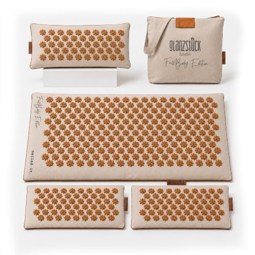 Glanzstück Berlin® XXL Acupressure Mat Set Fullbody Edition - 9,350 Flower Tips, 2 Add- On Modules, Linen Cover, Coconut Fiber Fill, Pillow & Carry Bag - Up to 42.5" x 16.5" Full Body Massage Mat - size: 2X-Large Fullbody Edition