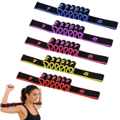 5 Pack Fitness Resistance Bands, Fitness Resistance Band for Stretching and Yoga, Applicable to Pilates, Flexibility Training, Full Body Workout