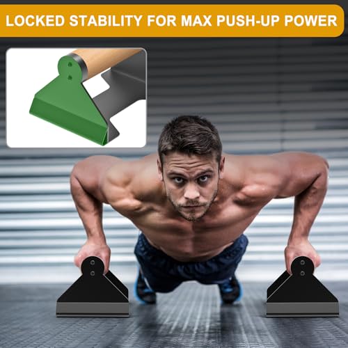 Kipika Push Up Bars, Pushup Stands, Anti-Slip Soft Plastic Push Up Handles, Bottom Anti-Slip Pad, Strength Training Equipment, Perfect for Floor Workout Exercise - color: Wood Grip