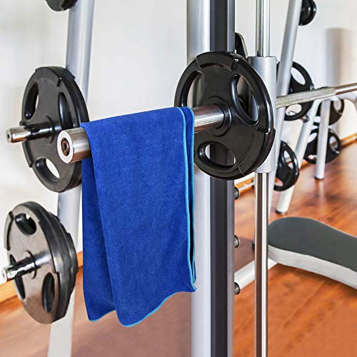 SINLAND Microfiber Gym Towels, Workout Sweat Towel 16x32In - color: Light Blue+blue+grey