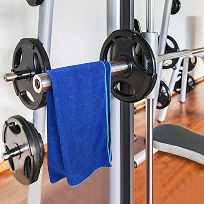 SINLAND Microfiber Gym Towels, Workout Sweat Towel 16x32In - color: Light Blue+blue+grey