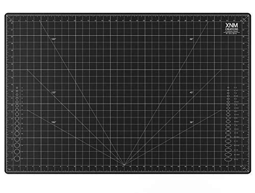 XNM Premium Self Healing Cutting Mat - 24 Inches by 36 inches - A1, 3 Layer Quality PVC Construction - Dual Sided, Imperial and Metric Grid Lines - Perfect for Cutting, Sewing, and Crafts - size: 36"L x 24"W