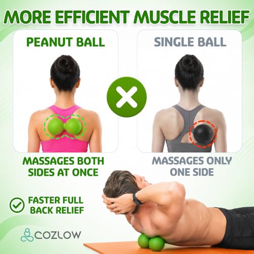 COZLOW Peanut Massage Ball - Deep Tissue Therapy, Pain Relief - Jade Green - color: Jade Green