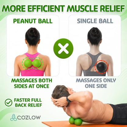 COZLOW Peanut Massage Ball - Deep Tissue Therapy, Pain Relief - Jade Green - color: Jade Green