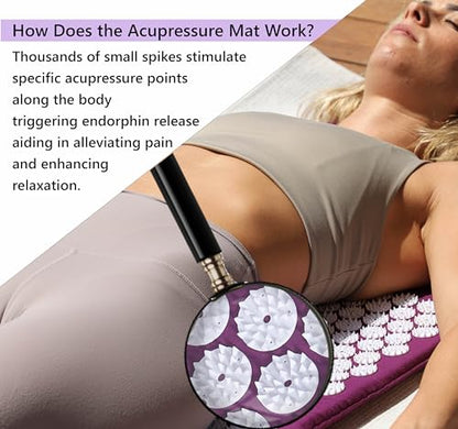 Acupressure Mat & Pillow Set + Chamomile Self‑Heating Steam Eye Mask (16 Pack) – Head‑to‑Toe Stress Relief, Pain Management & Sleep Support