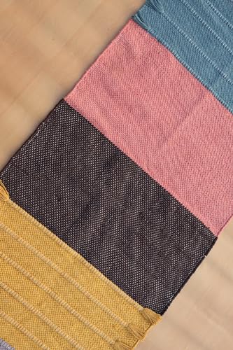 Jaipur art & Rugs Cotton Yoga Mat - Eco-Friendly Hand-Woven Rug - Non Slip & Thick (24”x72”x5mm) for Everyday Fitness at Home - Comfortable Extra-Long - color: Multicolor 6