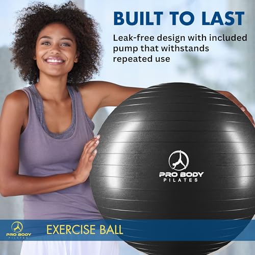 ProBody Pilates Yoga Ball - Gym Grade Exercise Ball - color: Black, size: XXL: 31-34 inches/78-85 cm