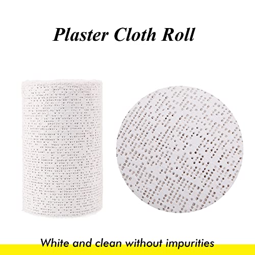 4'' x 180'' Plaster Cloth Gauze Bandages Rolls, 500gsm Plaster Strip | for Craft Projects, Mask Making, Belly Casts, Body Molds, Single roll - size: 4 Inch x 180 Inch