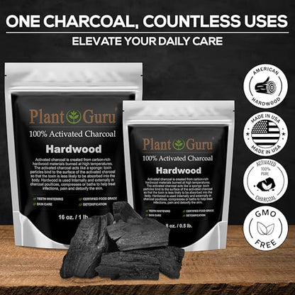 Activated Charcoal Powder 1 lb. Hardwood - Food Grade Kosher Non-GMO - Teeth Whitening, Facial Mask and Soap Making. Promotes Natural Detoxification and Helps Digestion - size: 16 Ounce (Pack of 1)