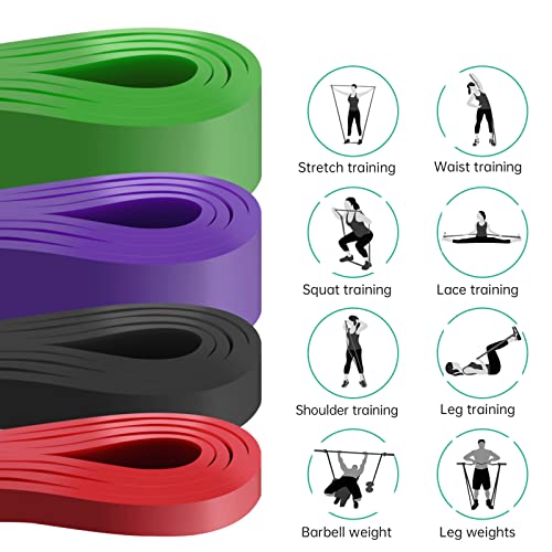 Alllvocles Resistance Band, Pull Up Bands, Pull Up Assistance Bands, Workout Bands, Exercise Bands, Resistance Bands Set for Legs, Working Out, Muscle Training, Physical Therapy, Shape Body, Men Women - color: 0.5-1.7in