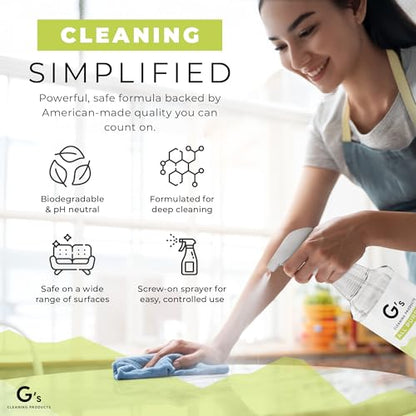 G's Cleaning Biodegradable All Purpose Cleaner – 32 oz Non-Toxic Natural Cleaning Spray – Multipurpose Cleaner Spray for Multi Surface, Kitchen, Counter Top, Furniture, Floor, Home and Household