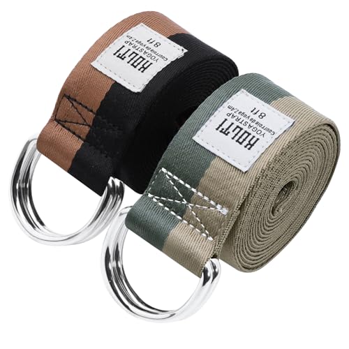 Yoga Exercise Adjustable Straps 8FT with Durable D-Ring for Pilates & Gym Workouts | Hold Poses, Stretch, Improve Flexibility & Maintain Balance - color: Mixed color D