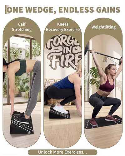 Squat Wedge Block, Heel Elevated Slant Board for Squats, Non-Slip 15° Incline Weightlifting Wedge, Extra Large One-Piece Platform for Deeper Squats, Calf Stretches, Ankle Mobility, Home Gym