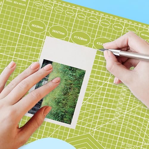 A5 Cutting Mat, Self Healing Sewing Mat, Rotary Craft Mat Double Sided 3-Ply Craft Cutting Board for Sewing Crafts Hobby Fabric Precision Scrapbooking Project Art Supplies, 8.6“ x 5.9”, Grey - color: Gray