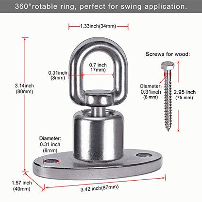 SELEWARE Tire Swing Swivel Hanger, Heavy Duty Swing Hook, 1200 LB Capacity - color: Ball Bearing Swing Hanger, 1 Pack