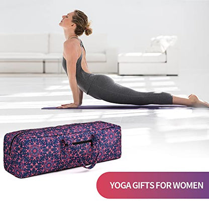 Boulder Bee | Yoga Mat Bag | Large Yoga Mat Carrier with Wet Pocket | Yoga Gifts | Gym Tote Bag for Women - color: Navy