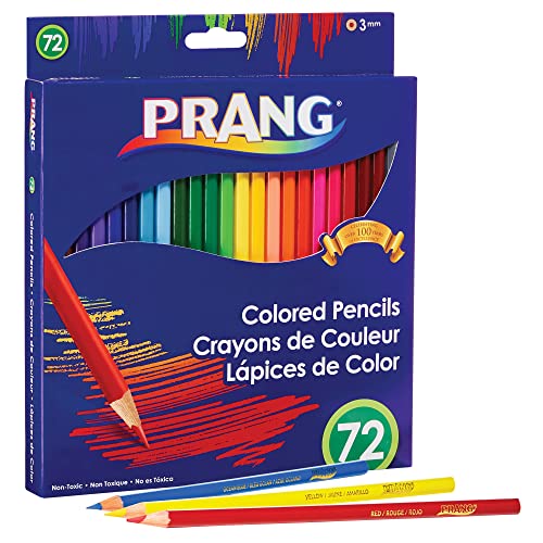 Prang Thick Core Colored Pencils, Assorted Colors, 3.3 mm core, 72 Count