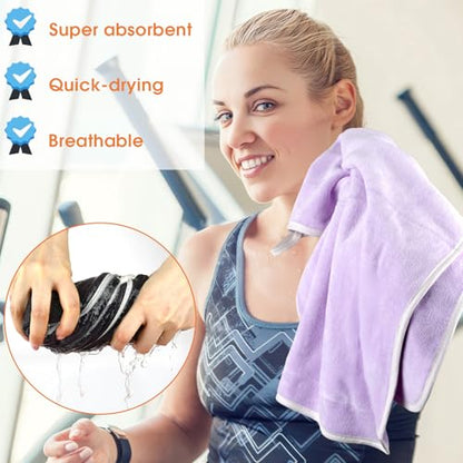 Hoiny 3 Pack Microfiber Gym Towels, Super Soft, Quick Drying, 14.2" x 30"