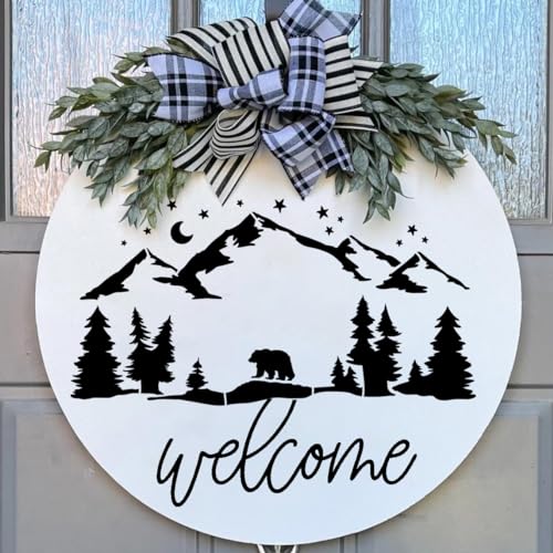 Mountain Stencils for Wood Burning Tree Stencil | Reusable Forest Animal Stencils Drawing Templates for Fabric Furniture Wall DIY Crafts - style: Mountain