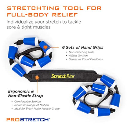 ProStretch StretchRite, Stretching Strap for Sore Muscles, Blue/White - color: Blue/White