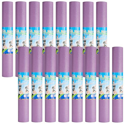 Funtery 3 mm Thin Yoga Mats Bulk, 68 x 24 Inches Lightweight PVC Exercise Mats Non Slip Workout Fitness Pads for Yoga Pilates Stretching Classes Gym Home Studio - color: Smoky Purple