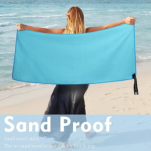 Microfiber Travel Towel, Quick Dry Camping & Gym Towel. Compact - color: Marineblue, size: XXL:40"×72"