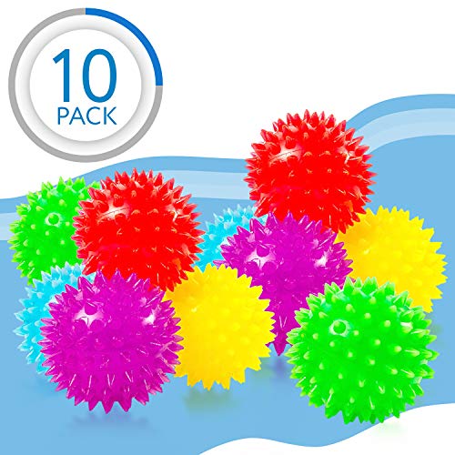 IMPRESA Spiky Stress Balls - Fidget Toys for Kids Gift Basket- Sensory Engagement & Sensory Toys - Party Favors & Bouncy Balls - Pack of 10 - size: 10 Pack