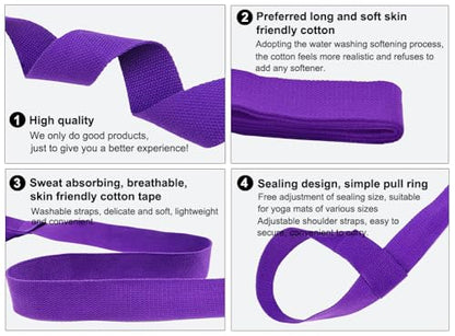 AKOAK Adjustable Yoga Mat Strap, Multi-purpose Strap, Durable Yoga Mat Carrying Strap (Excluding Yoga Mat), Pack of 1 - color: Purple