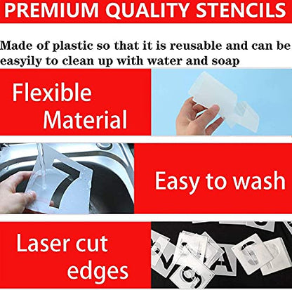 YEAJON 6 Inch Letter Stencils and Numbers, 36 Pcs Alphabet Art Craft Stencils, Reusable Plastic Templates for Wood, Wall, Fabric, Rock, Signage(6 Inch) - size: 6 Inch