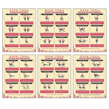 Desk Yoga 7-Day Seated Stretching Routine – Chair Yoga Workout Charts, Office Exercise Program for Neck, Shoulders & Back, Daily Mobility & Stretch Guide for Home or Work