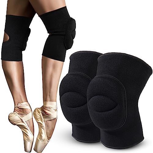 Knee Pads Volleyball Girls Kids Youth Women Men 7.8" Thick Padded Dance Knee Pad Soft Stretchy Knee Brace Breathable Knee Protector for Basketball Football Wrestling Pole Dance Yoga Knee Sleeve 1 Pair - color: Black, size: Small