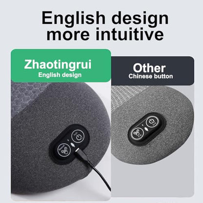 3 in 1 Back Massager, Electric Lumbar Support Pillow Heat Vibration Massage Lower Back Spine Decompression Device, Dark Gray - color: Dark Grey