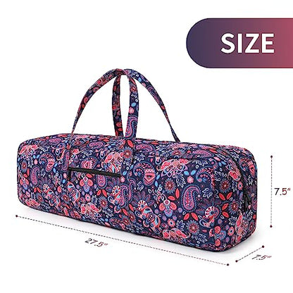 Boulder Bee | Yoga Mat Bag | Large Yoga Mat Carrier with Wet Pocket | Yoga Gifts | Gym Tote Bag for Women - color: Red and navy