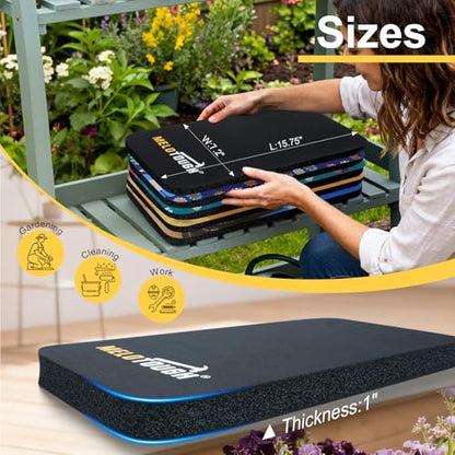 MELOTOUGH Garden Kneeling Pad, 1" Thick Soft NBR Foam Kneeling Pads for Gardening, Cleaning, Work - Lightweight & Comfortable, 15.75"x7.2" (Black) - color: Black
