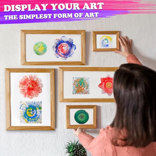 Spin Art Machine for Kids, Paint Spinner Arts & Crafts Gift Kit, Ages 4-12 | Includes machine, 36 artboards, 7 washable paints & splatter guard. Easy-clean, screen-free STEAM gift for girls & boys - color: Purple