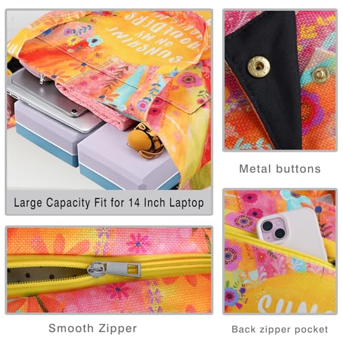 Yoga Mat Bag Yoga Bags and Carriers Fits All Your Stuff Yoga Tote Bag with Zipper Pocket Yoga Mat Carrier Pilates Bag Take in Out Mat Easily - color: Sunshine