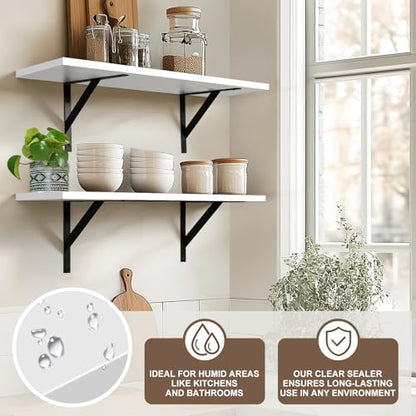 Tectocker-DOU 24" Long Floating Book Shelves for Wall, Heavy Duty, White - color: White, size: 24W×8D