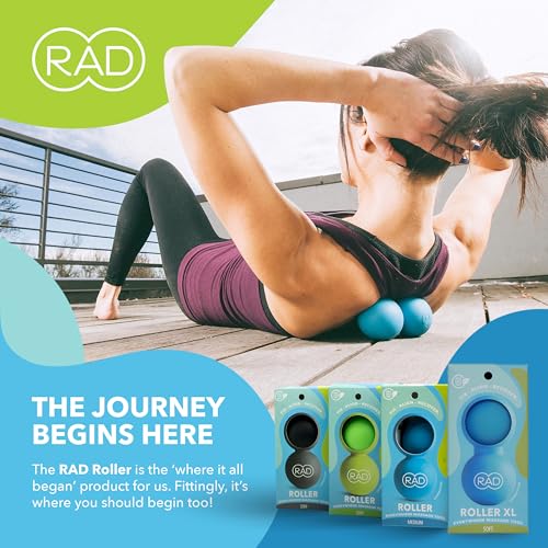 RAD Roller XL Peanut Roller Ball Massager - Soft Density Peanut Massage Ball - Myofascial Release for Back, Feet, Neck, Psoas - Suboccipital Release Device, Thoracic Spine Roller Balls - style: XL/Soft Density