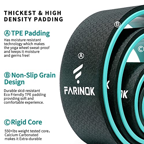 Yoga Wheel Set of 3+1, Upgraded 10MM Thick Back Wheels for Pain Relief - style: SET OF 4