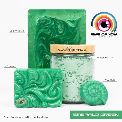 Eye Candy Pigments Premium Green Mica Powder - Emerald Green (50gr) - for Epoxy, Resin, Soap, Paint, Woodworking, Acrylic Pouring, Bath Bombs, Fishing Lures - DIY Arts and Crafts Additive - color: Emerald Green
