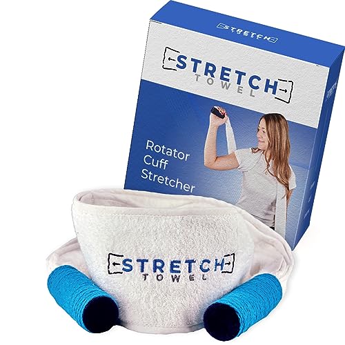 Shoulder Rotator Cuff Stretching Device By Stretch Towel; Physical Therapy Shoulder And Full Body Stretching Strap With Easy Grip Handles for Sore and Tight Muscles. Improves Shoulder Flexibility