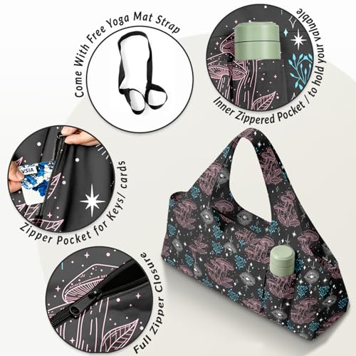 Yoga Mat Bag for Women Men Large Yoga Bag Travel - color: Mushroom