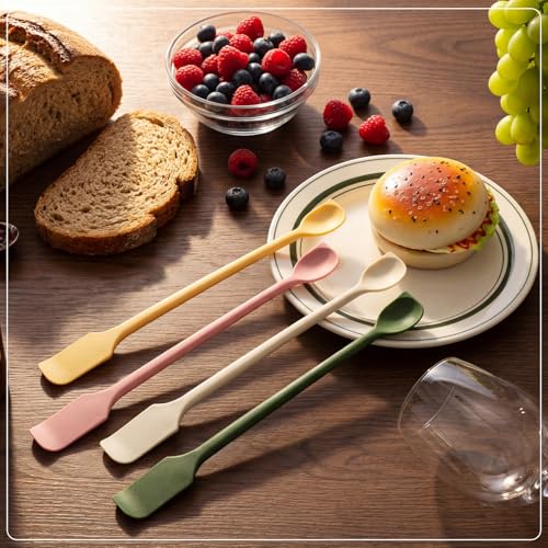 8 Pcs Mini Silicone Spatulas Double-headed Multifunctional Small Scrapers & Spoons for Kitchen, Cosmetics & Jars, Lotion, Narrow & Thin Bottles Reusable Stirrer for Baking, Cooking, Mixing