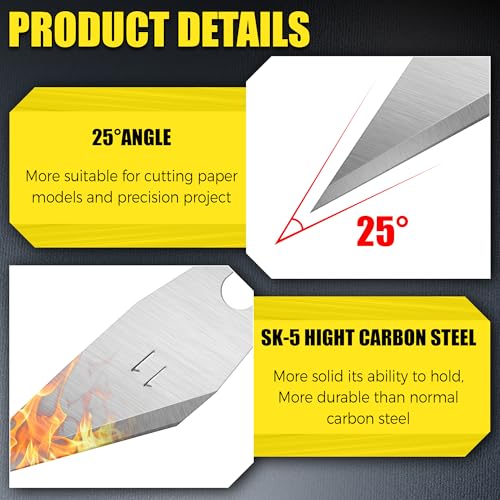 100 Pack Exacto Knife Blades, SK5 Steel #11 Blades with Storage Box - size: 100-PCS
