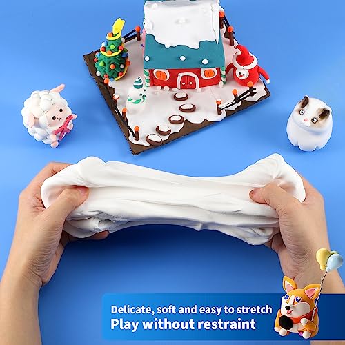 ifergoo 100g White Air Dry Clay, 3.5oz DIY Creative Modeling Clay for Kids | Refill Foam Magic Clay for School Art & Craft Project, Slime Supplies, Ultra-light & Soft, Gift for Age 3-12 Boys & Girls - color: White/100g