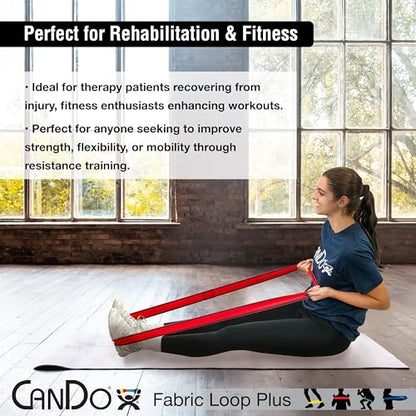 CanDo Fabric Loop Plus, Resistance Exerciser Loops, Set of 3 - size: 18", style: X-Light to Medium Strength