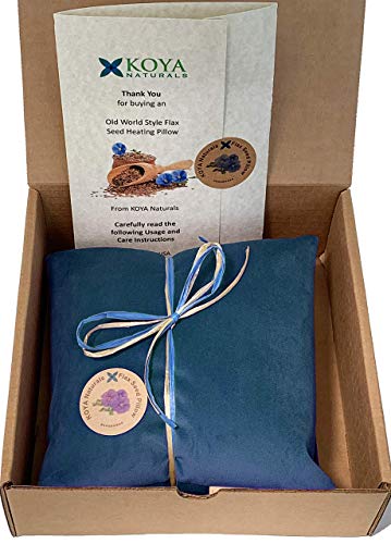KOYA Naturals Soft Velvet Flax Seed Pillow - Microwave Heating Pad | Moist Heat Pack, For Neck, Muscle, Joint, Stomach Pain, Menstrual Cramps Relief - color: Turquoise