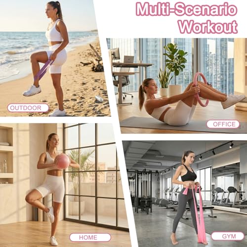 Pilates Kit for Women with Ring, Ball, Resistant Loops & Stretch Band