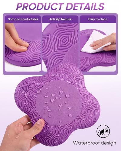 2-4 Pack Yoga Knee Pads, TPE Cushion for Pilates Exercise - color: purple