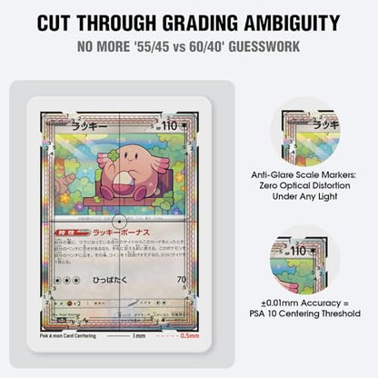 Deyimmei Card Centering Grading Tool, Professional Precision Tool for Anime Collectible & Sports Cards (Two Full-Color Illustrated Instructions)